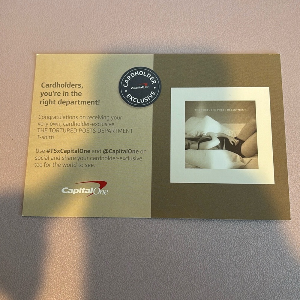 Capital One Cardholder Exclusive Card Taylor Swift TTPD